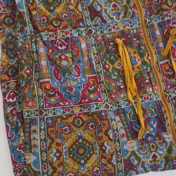 Vintage Fashion Passport Parisian Paisley Print Zip Up Lightweight Jacket Hood S - Picture 7 of 11